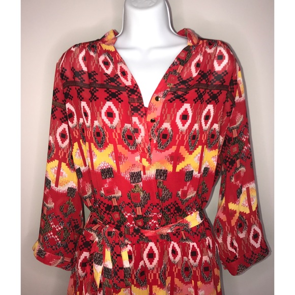 MYMICHELLE Large Red & Yellow Dress - Picture 2 of 8